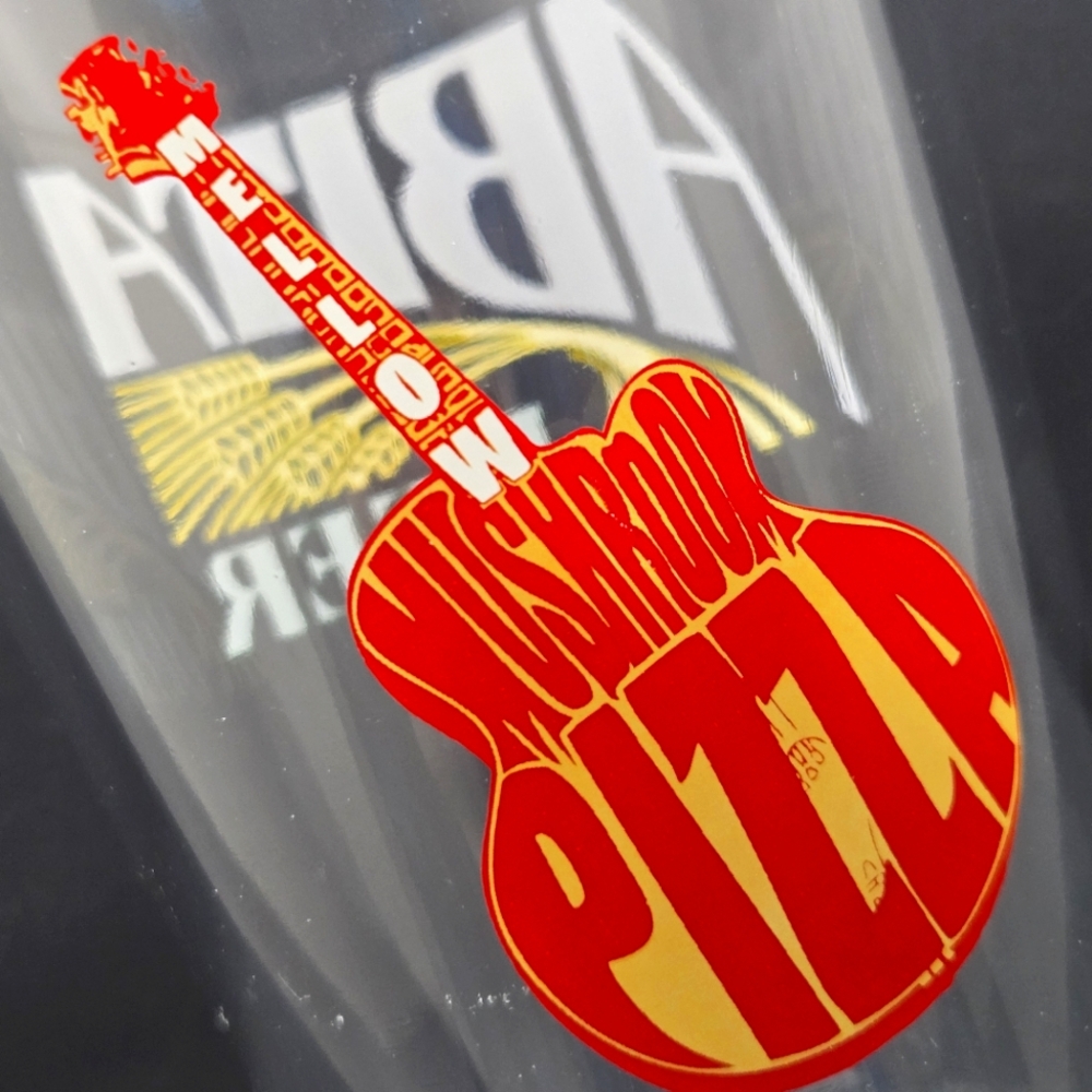 VTG '05 Mellow Mushroom Pizza Guitar Logo & Abita Beer Collab Shaker Pint Glass